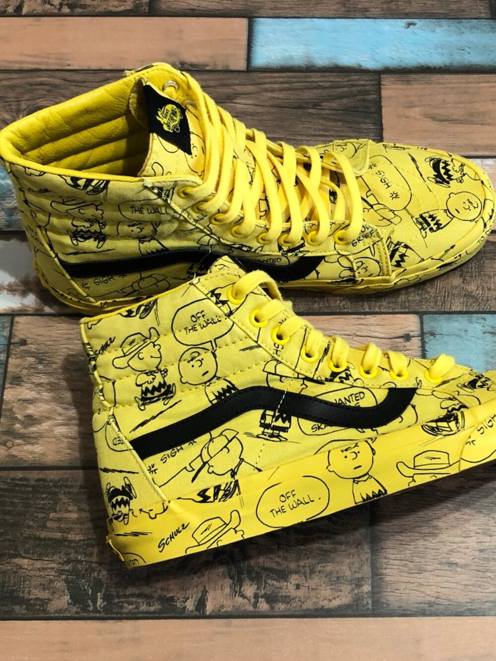 Vans X Shoes SK8 PEANUTS Charlie Brown Allover Print 721356 Hi Top Men's Size 11